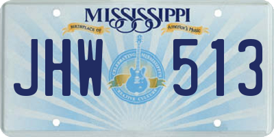 MS license plate JHW513