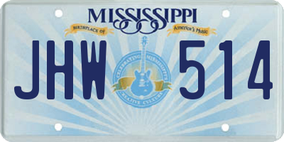 MS license plate JHW514