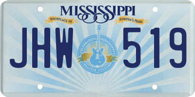 MS license plate JHW519