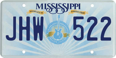 MS license plate JHW522