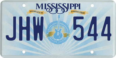 MS license plate JHW544