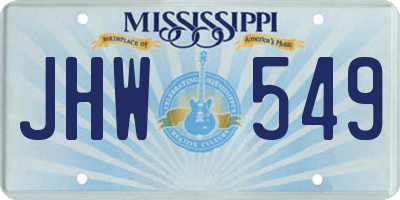 MS license plate JHW549