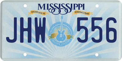 MS license plate JHW556