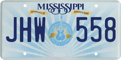 MS license plate JHW558
