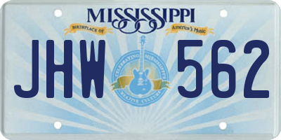 MS license plate JHW562