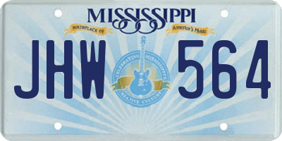MS license plate JHW564