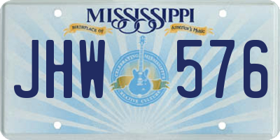 MS license plate JHW576