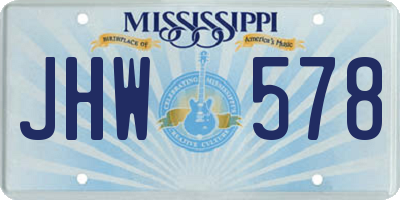 MS license plate JHW578
