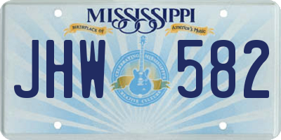 MS license plate JHW582