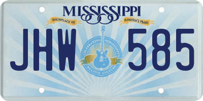 MS license plate JHW585