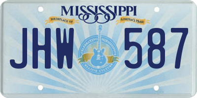 MS license plate JHW587