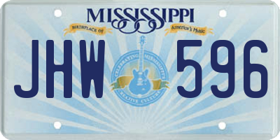 MS license plate JHW596