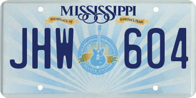 MS license plate JHW604