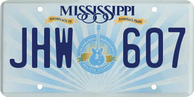 MS license plate JHW607