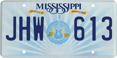 MS license plate JHW613