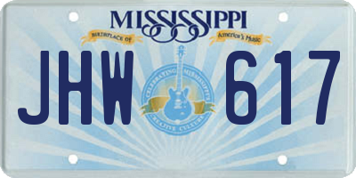 MS license plate JHW617