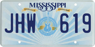 MS license plate JHW619