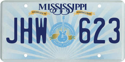 MS license plate JHW623