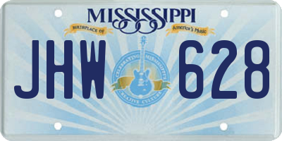 MS license plate JHW628