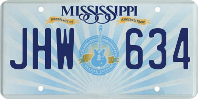 MS license plate JHW634