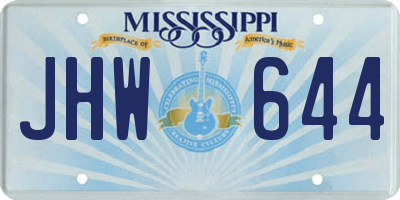 MS license plate JHW644
