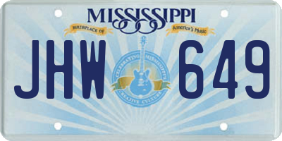 MS license plate JHW649