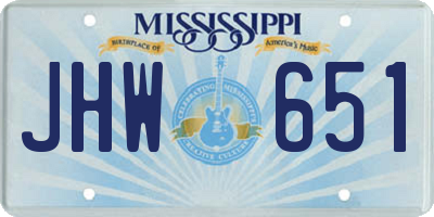 MS license plate JHW651