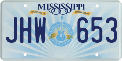 MS license plate JHW653