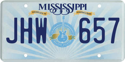 MS license plate JHW657