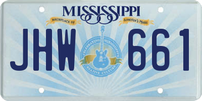 MS license plate JHW661