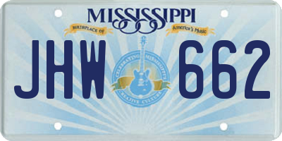 MS license plate JHW662