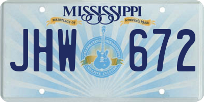 MS license plate JHW672