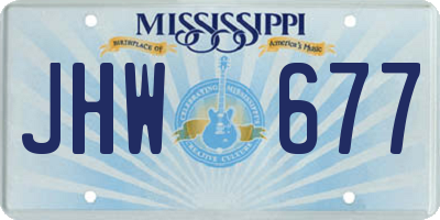 MS license plate JHW677
