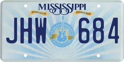 MS license plate JHW684