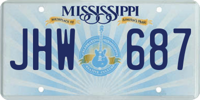 MS license plate JHW687