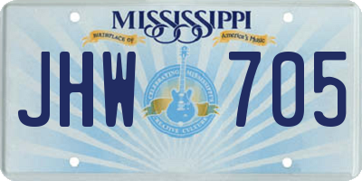 MS license plate JHW705