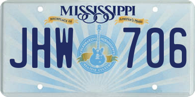 MS license plate JHW706