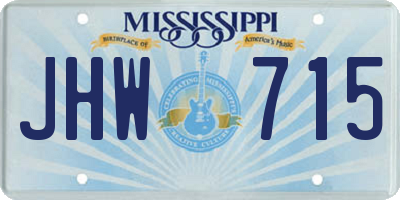 MS license plate JHW715