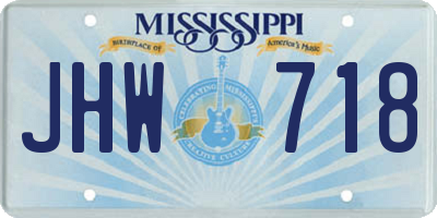 MS license plate JHW718