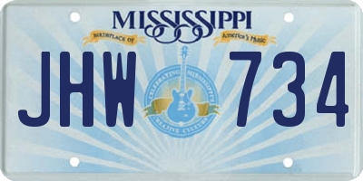 MS license plate JHW734