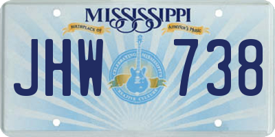 MS license plate JHW738