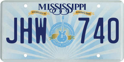 MS license plate JHW740