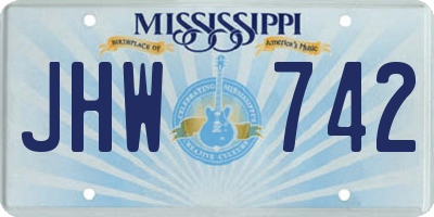 MS license plate JHW742