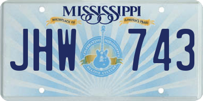 MS license plate JHW743