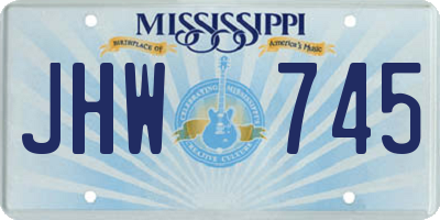 MS license plate JHW745