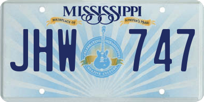 MS license plate JHW747
