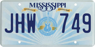 MS license plate JHW749