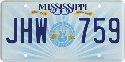 MS license plate JHW759