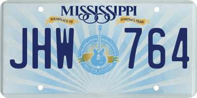 MS license plate JHW764