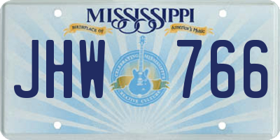 MS license plate JHW766